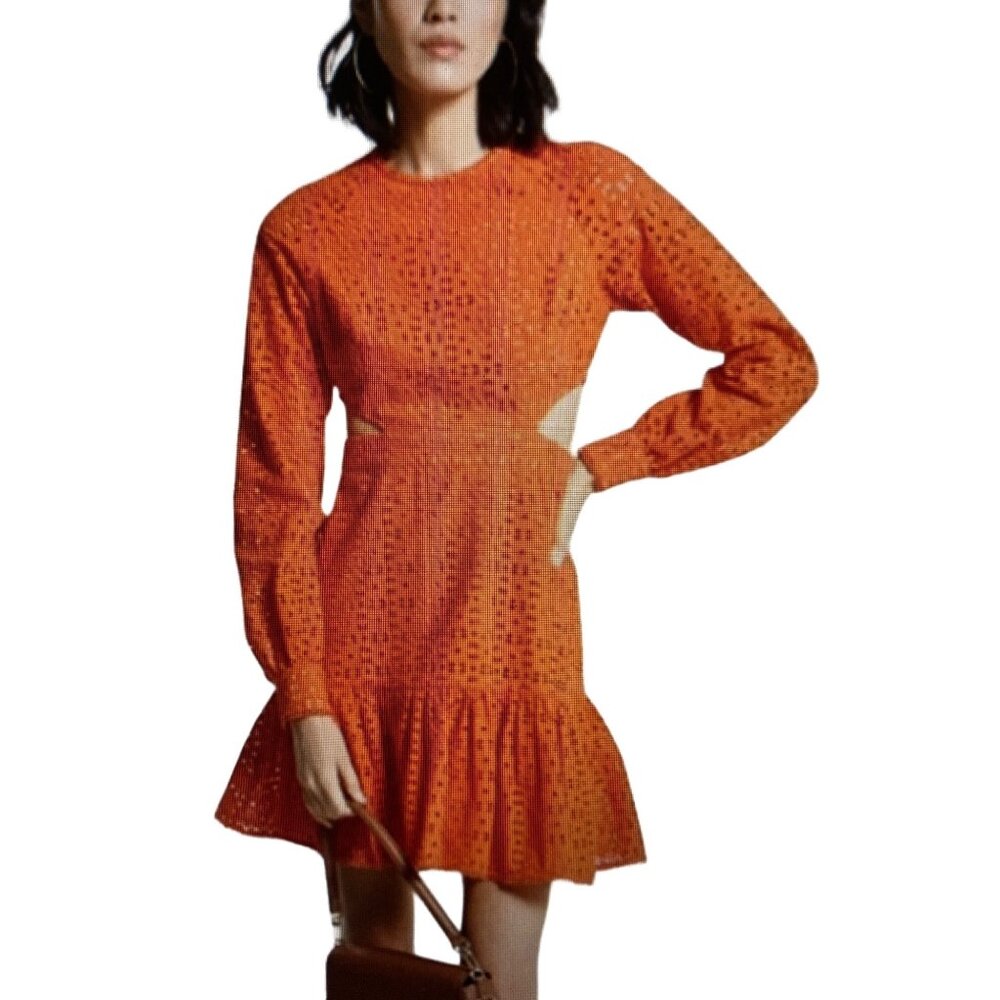 NWT Michael Kors EYELET CUT OUT MINI DRS  Orange Varies